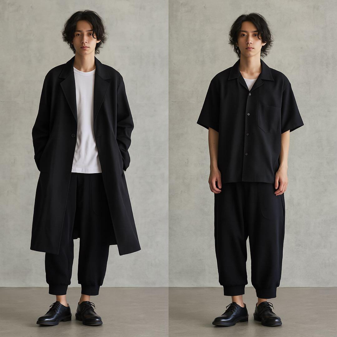 極美品 16SS◎ヨウジヤマモトプールオム サルエルパンツ スウェット生地 黒