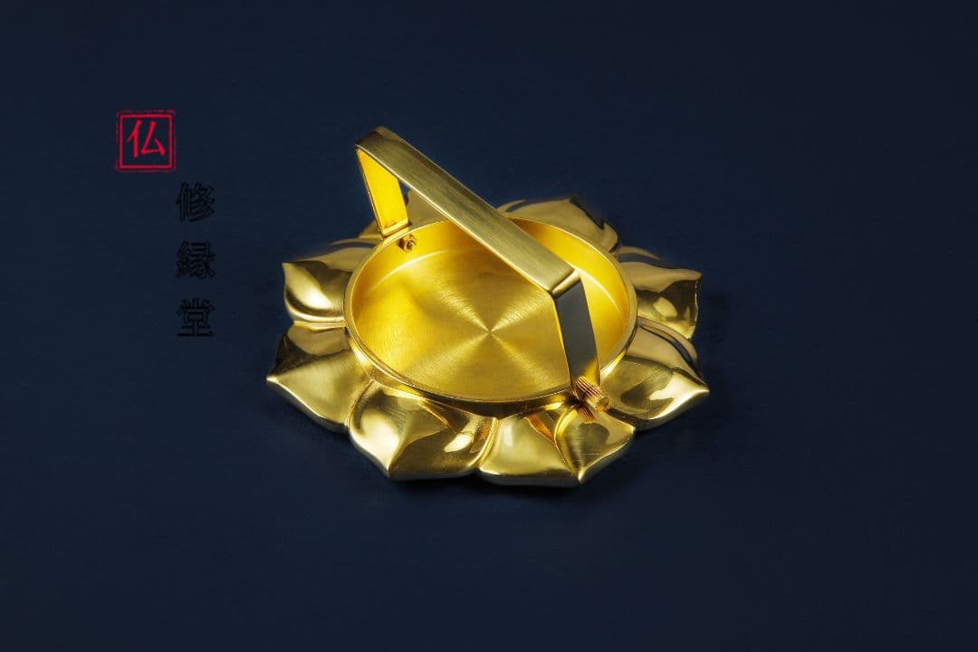 【修縁堂】仏教法具 灌頂蓮華宝鏡 ステンレスミラー面