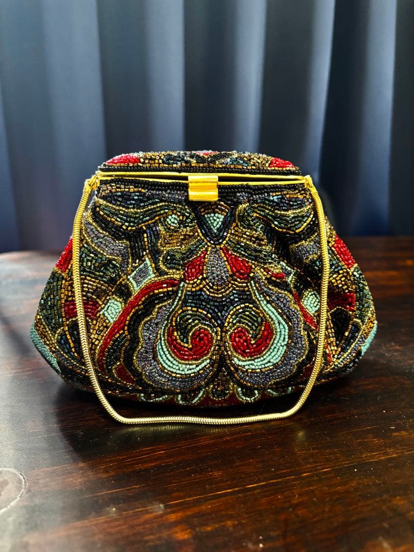 ルミーはしもと　ビーズバッグ　パーティーバッグ　総ビーズ