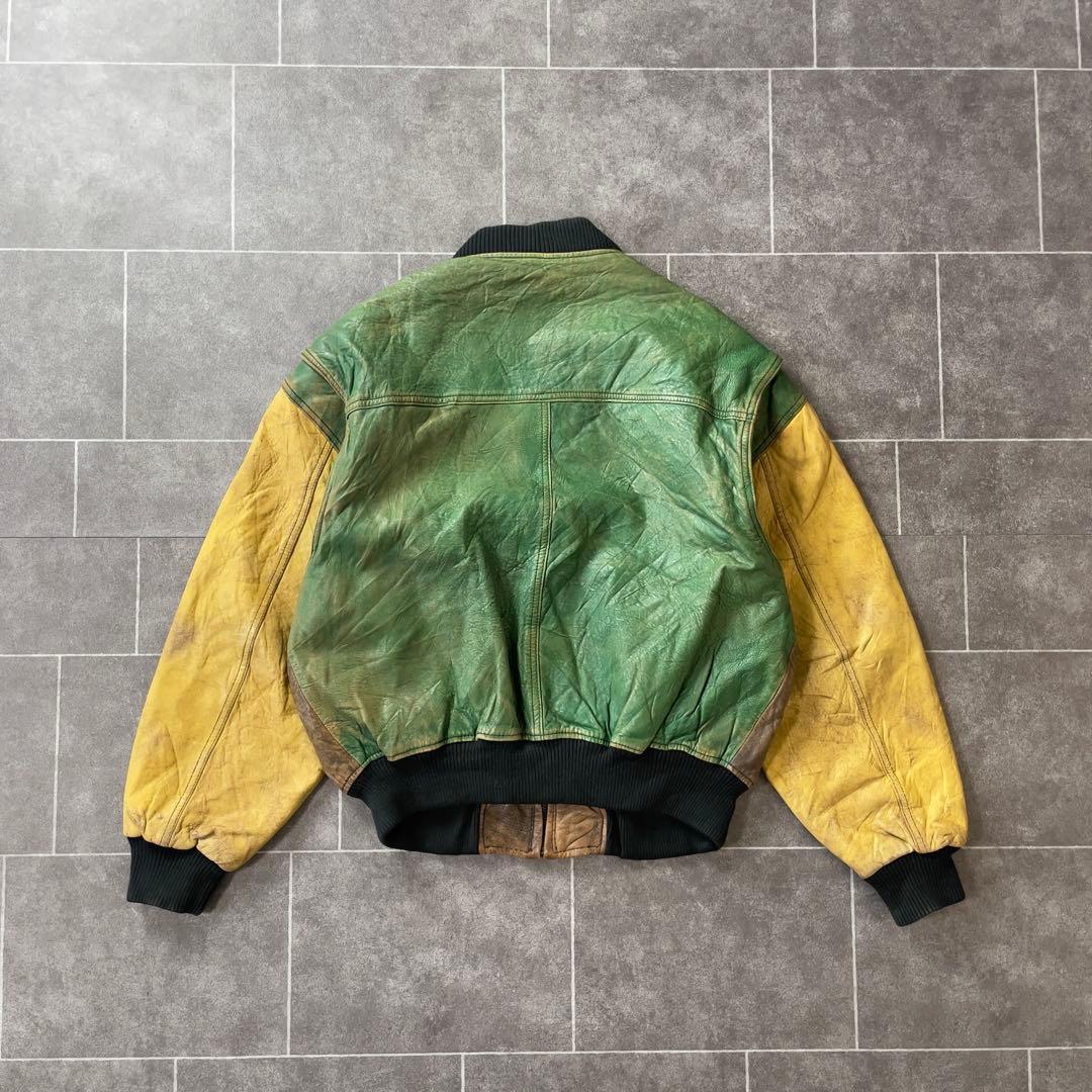 ヴィンテージ M.Julian 本革 レザーボンバージャケット 切替カラー