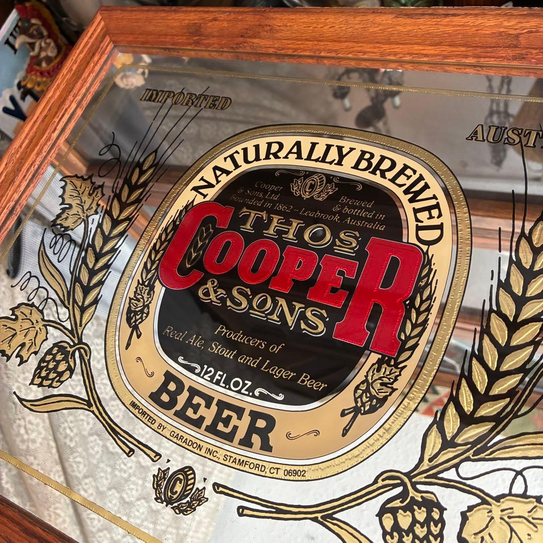 貴重！COOPER BEERアメリカアンティーク　パブミラーUSA 鏡　お酒看板