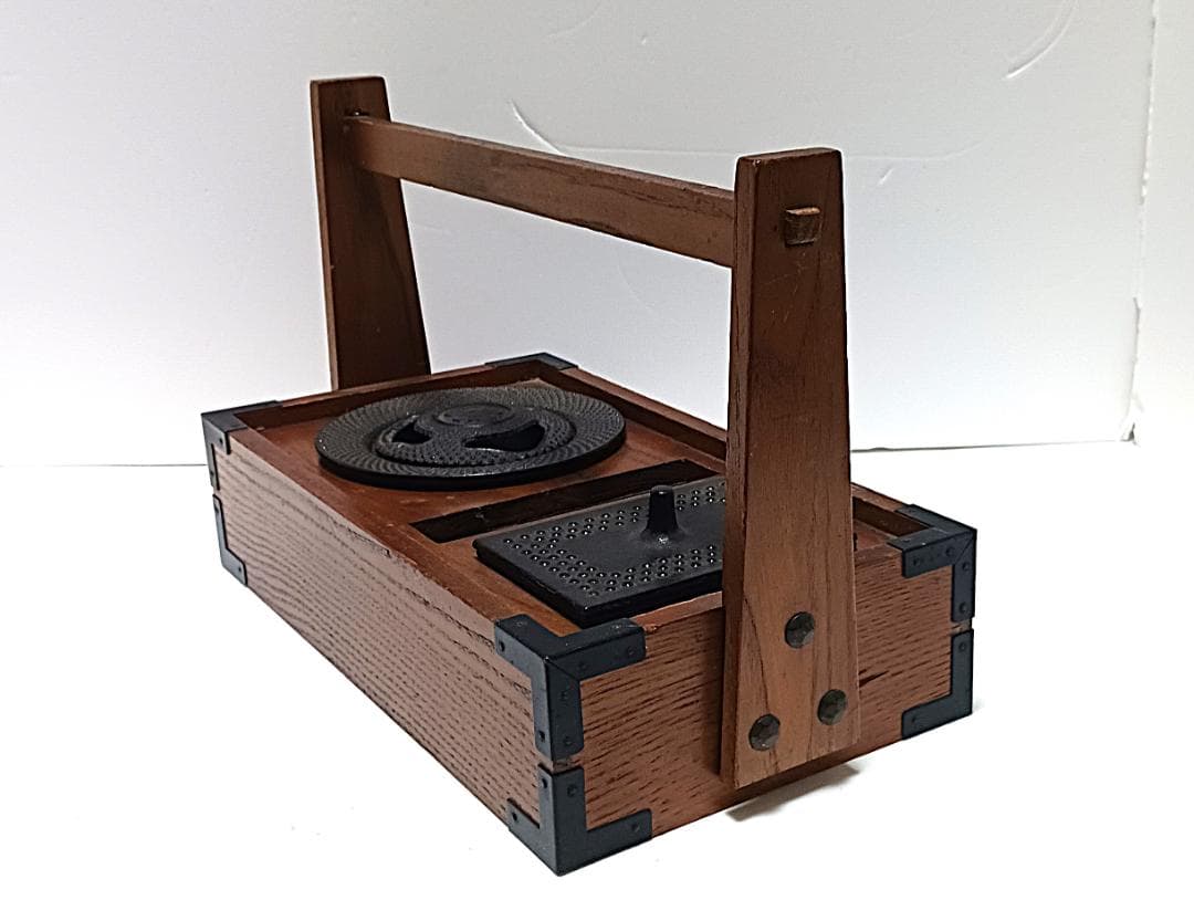 南部鉄器 岩鋳 煙草盆　灰皿　木製　木箱