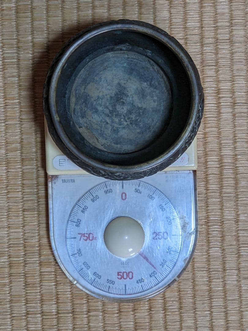 ♦分銅 花卉図紋香炉 唐金 江戸 幕末 文化文政コレクション骨董品アンティーク