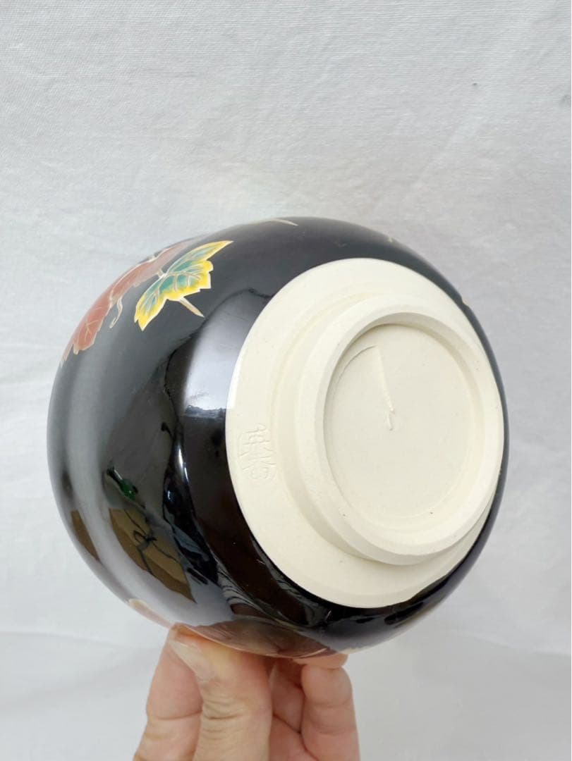 ほぼ未使用 茶道具 宮地英香作 仁清写四季茶碗 銘瑞雲 大徳寺大橋香林 花押 書