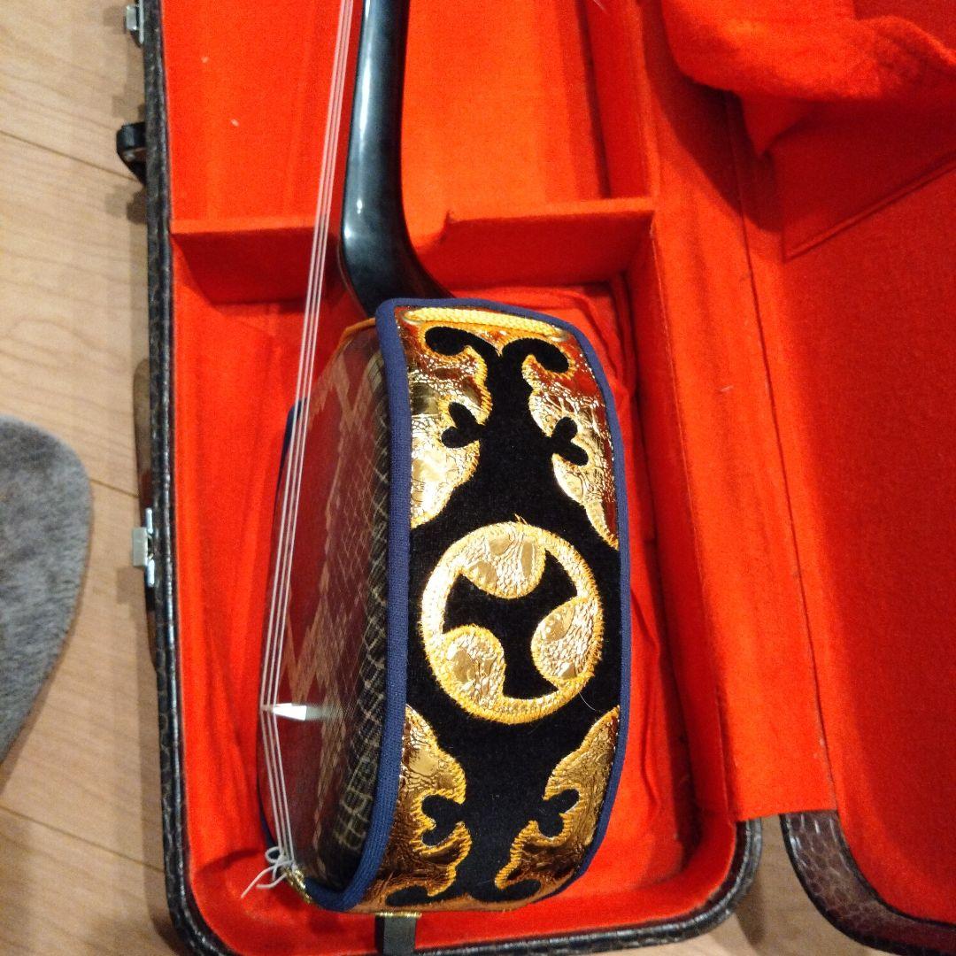 沖縄三線　蛇柄　人工皮　専用ハードケース付き