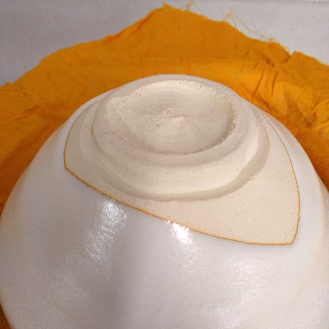 茶道具　期間限定特価　白釉茶碗(人間国宝　清水卯一)真作保証品