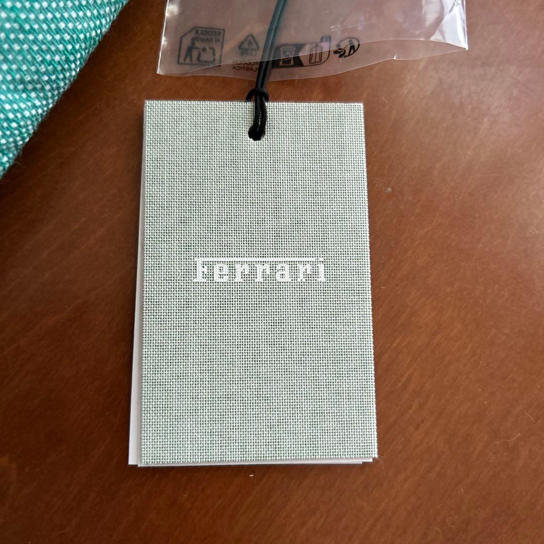 非売品　未使用　Ferrari フェラーリ　タオル ターコイズ ストライプ