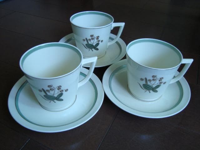 ロイヤルコペンハーゲン1950年代製小判草カップアンドソーサー3客