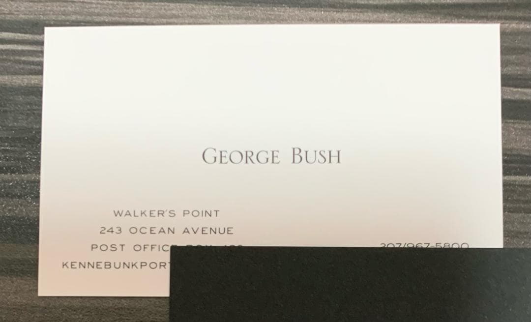 ジョージ・ブッシュ 　名刺 　アメリカ合衆国 大統領 　テキサス州 知事