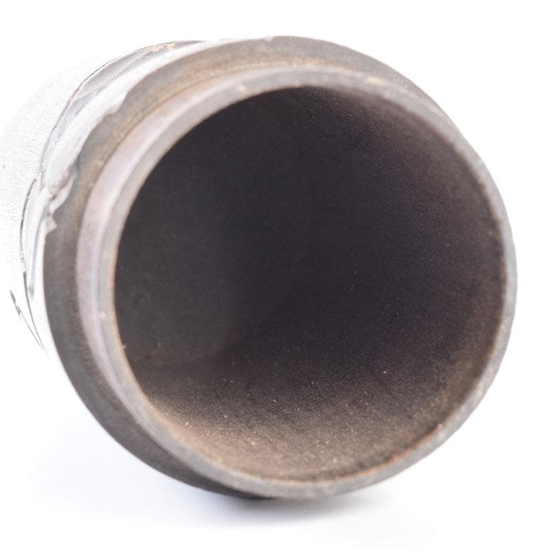 煎茶道具　木彫　椿図　茶筒　V　8508