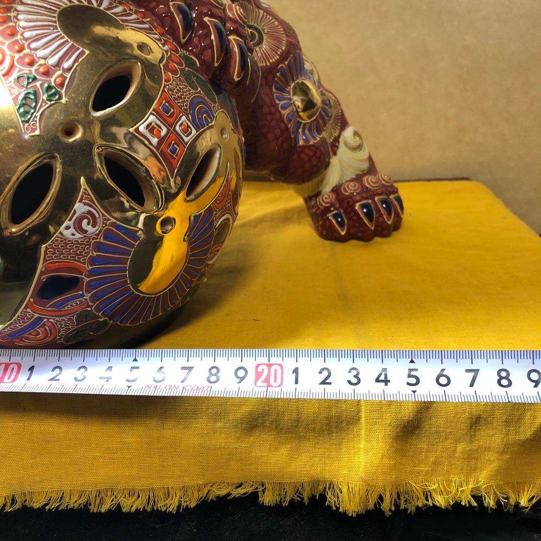 九谷焼獅子の置物 木箱付き