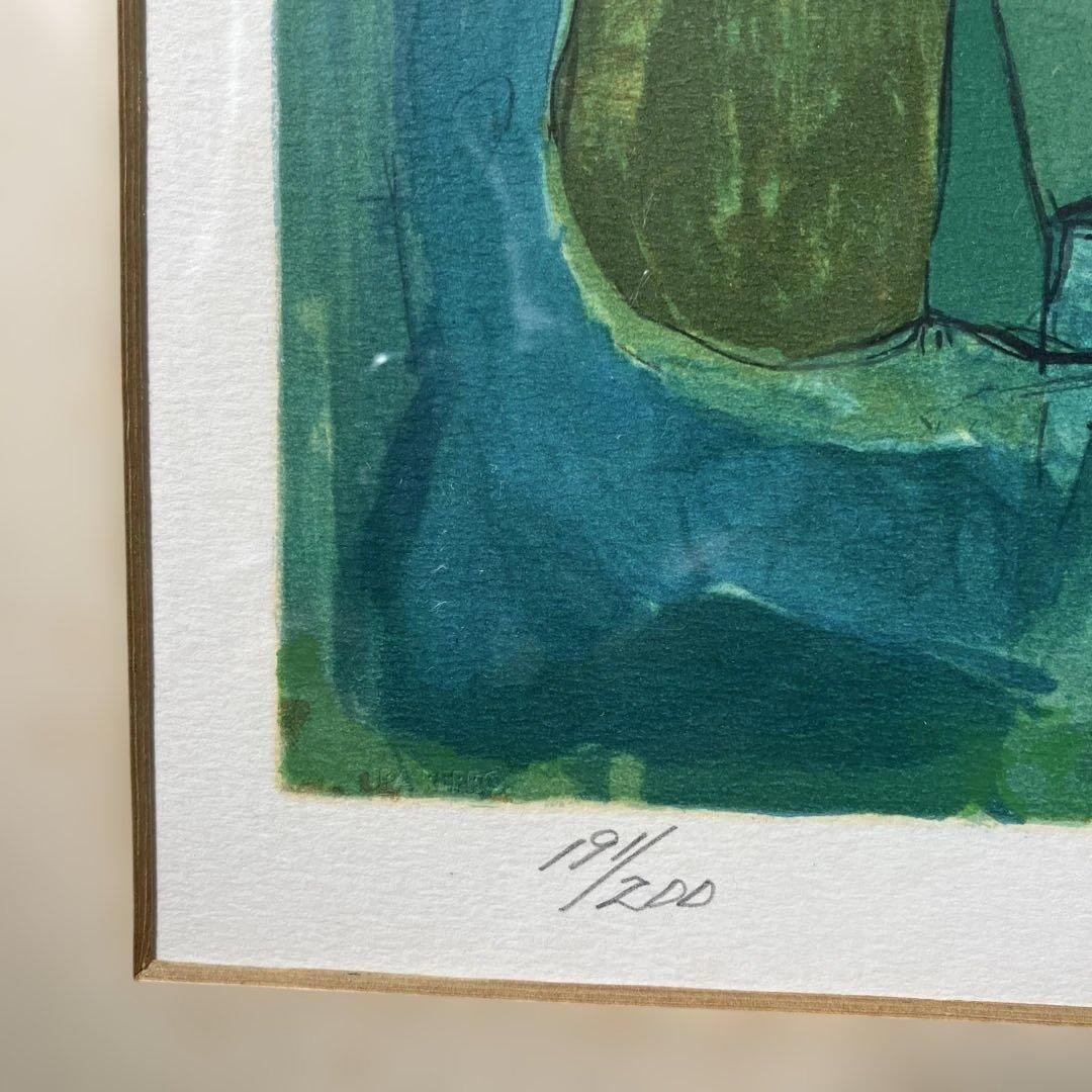 リトグラフ版画　松本竣介「黒い花」