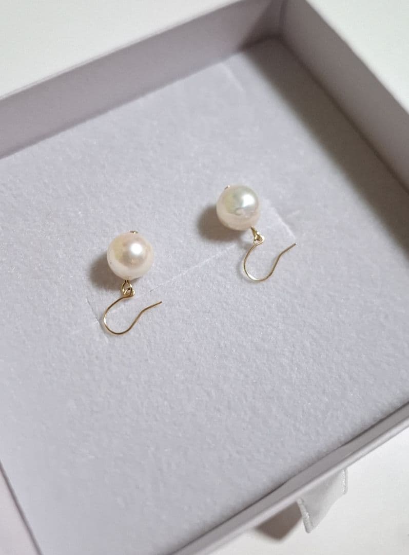 k18 あこや真珠 フックピアス