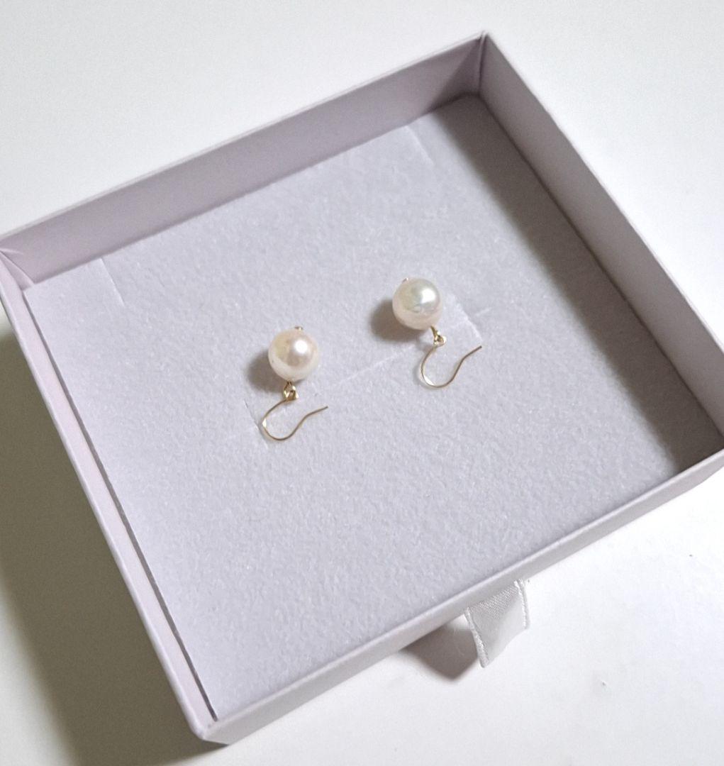 k18 あこや真珠 フックピアス