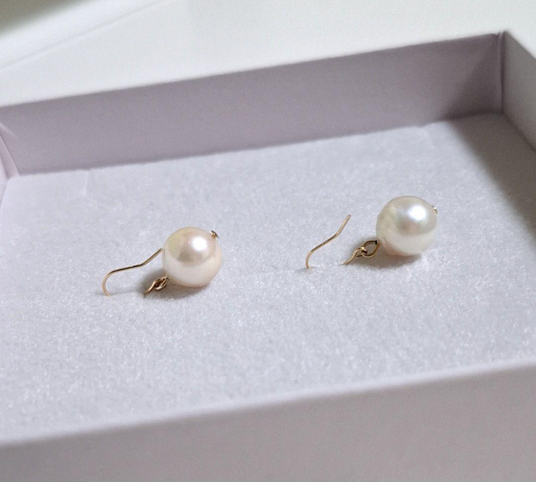 k18 あこや真珠 フックピアス