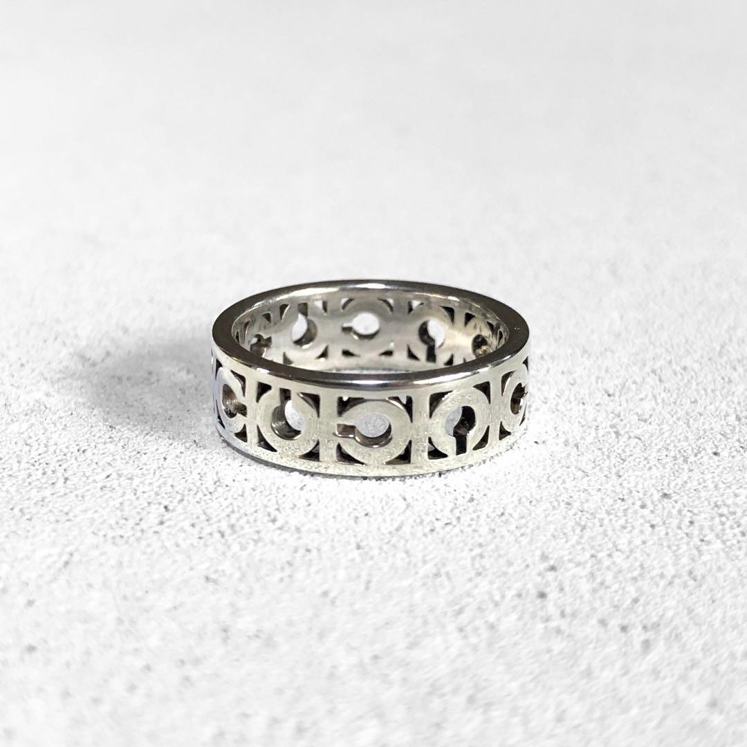 【超美品】COACH コーチ SV925 3連リング 指輪 約11号