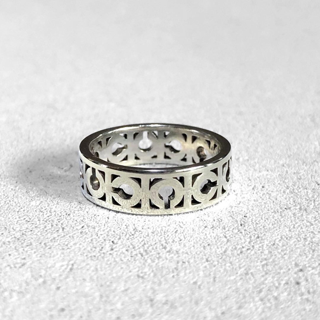 【超美品】COACH コーチ SV925 3連リング 指輪 約11号