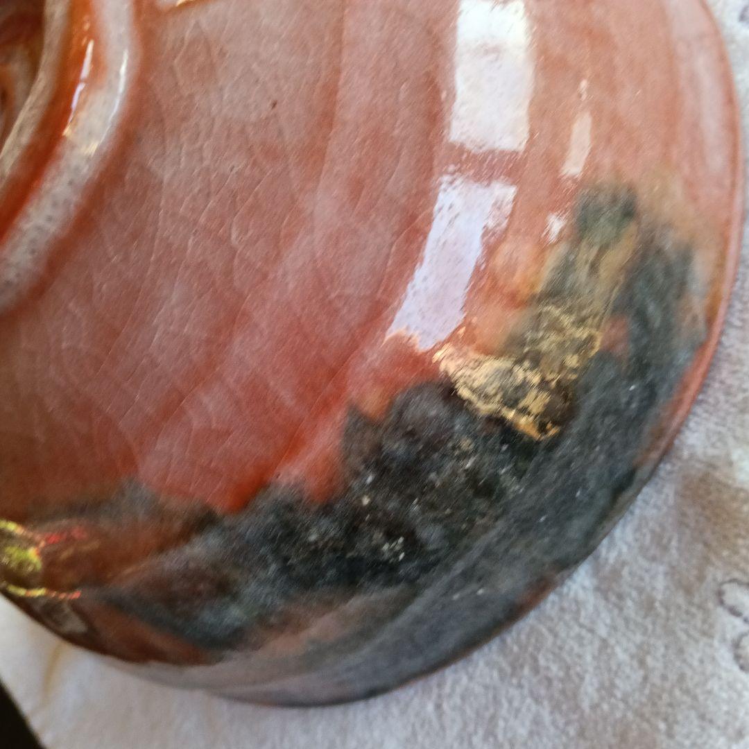 佐々木松楽作　赤楽茶碗