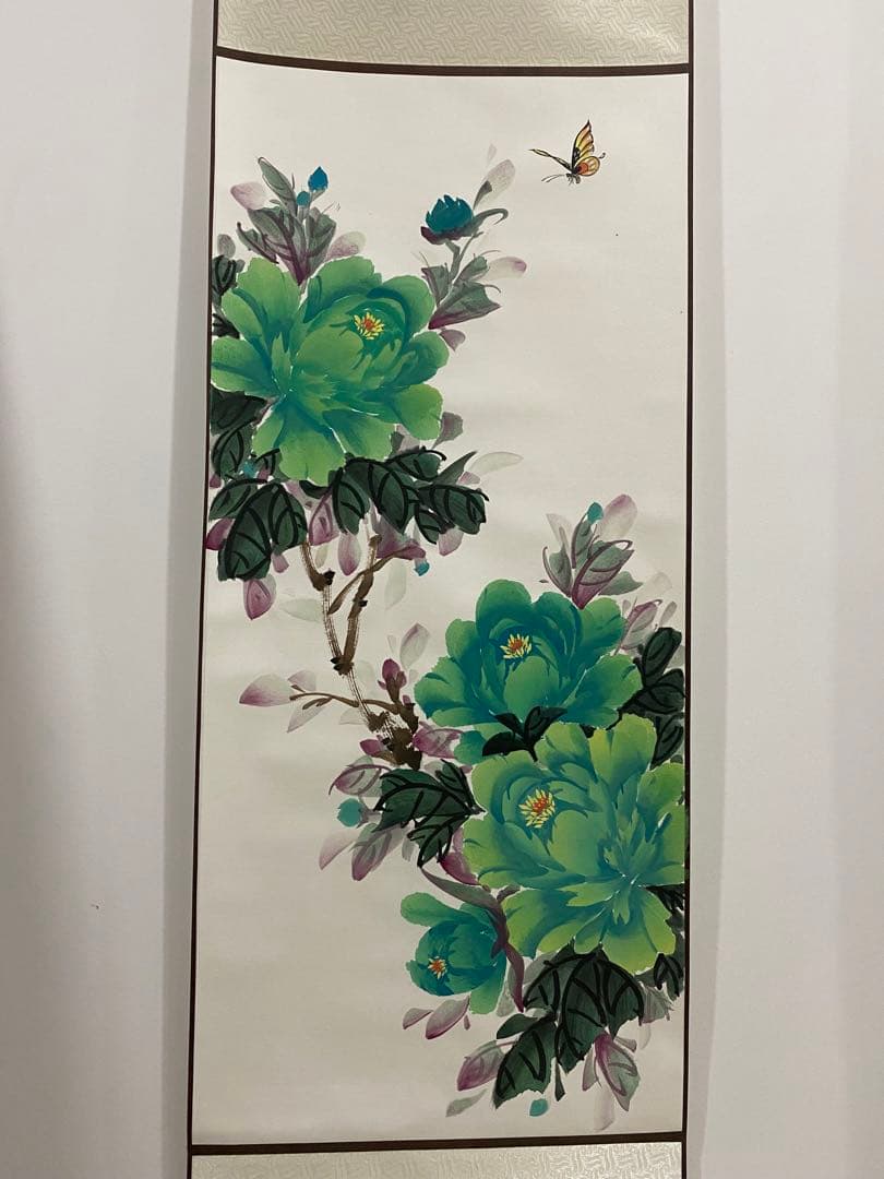 水墨画　花の絵x4 （春夏秋冬）テンキョク作