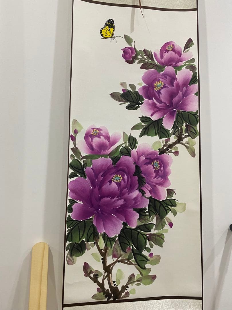 水墨画　花の絵x4 （春夏秋冬）テンキョク作