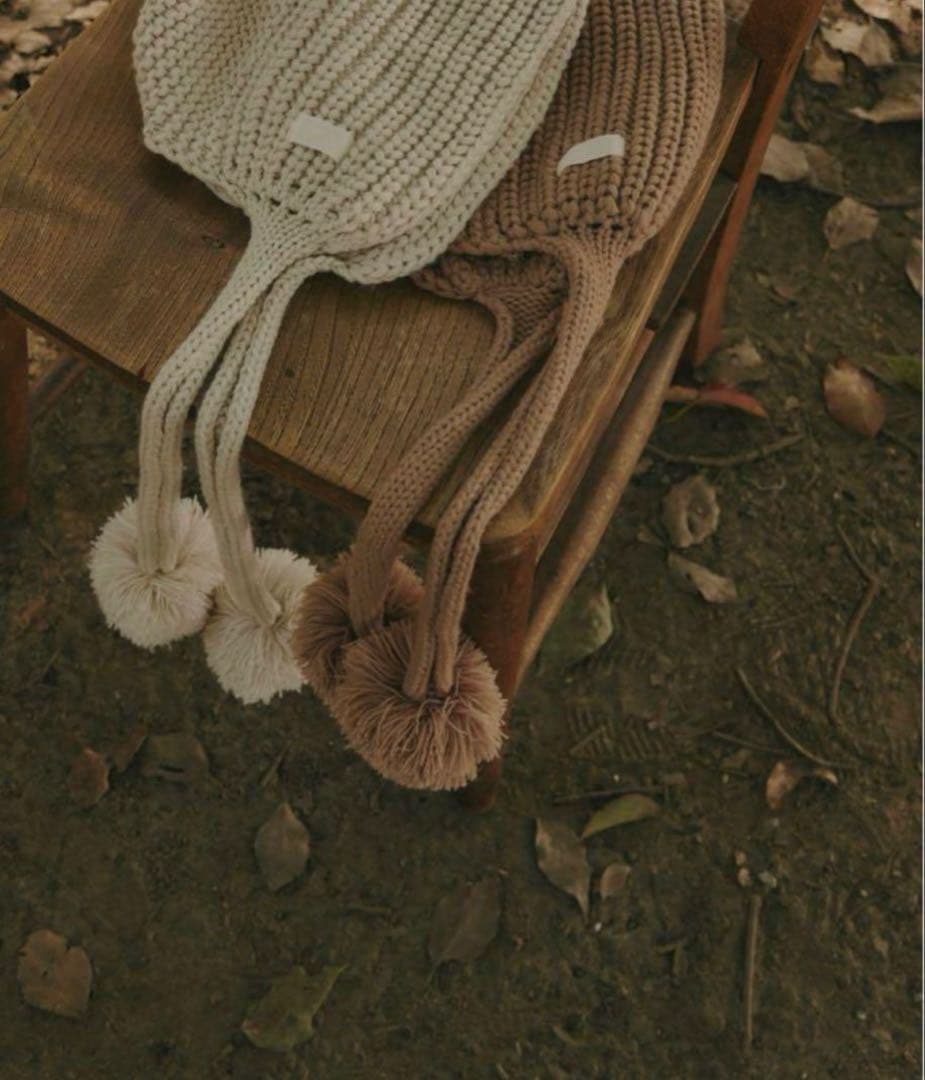 帽子 ollun ponpon knit hat