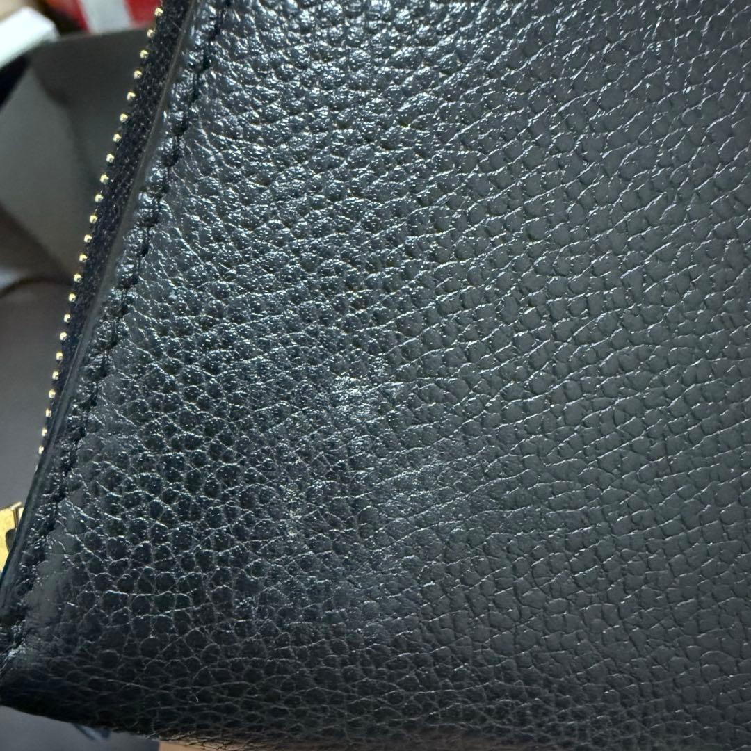 サンローラン　折り財布　コンパクトジップアラウンドウォレット　ブラック　レザー