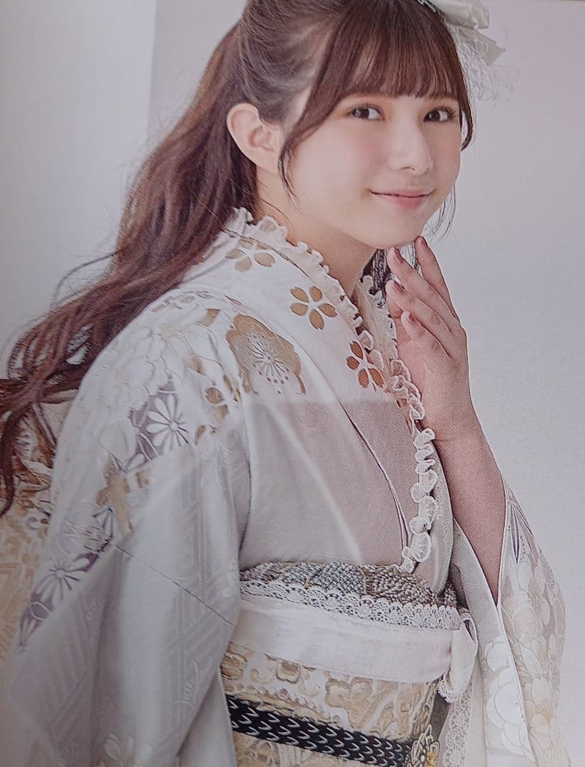 正絹振袖　京友禅　未仕立て品