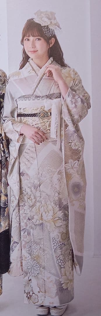 正絹振袖　京友禅　未仕立て品