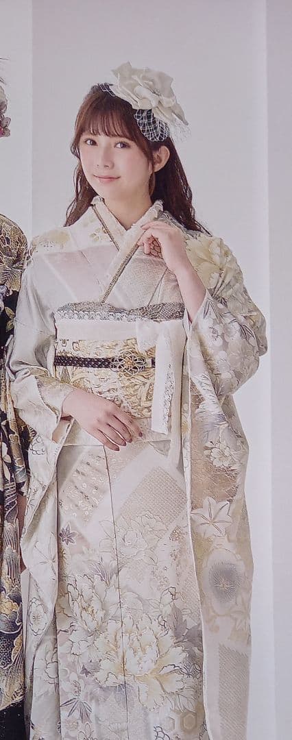 正絹振袖　京友禅　未仕立て品