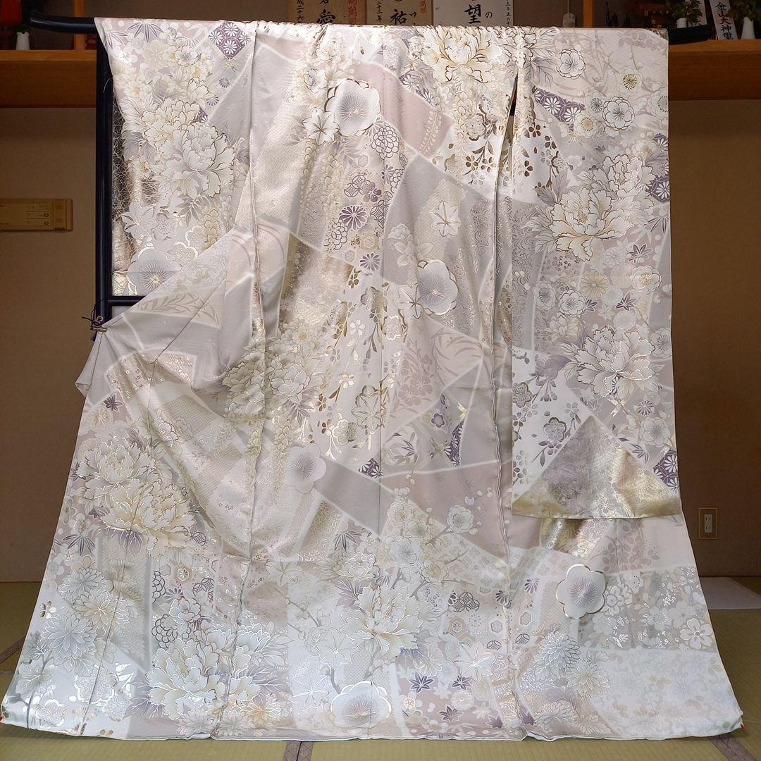 正絹振袖　京友禅　未仕立て品