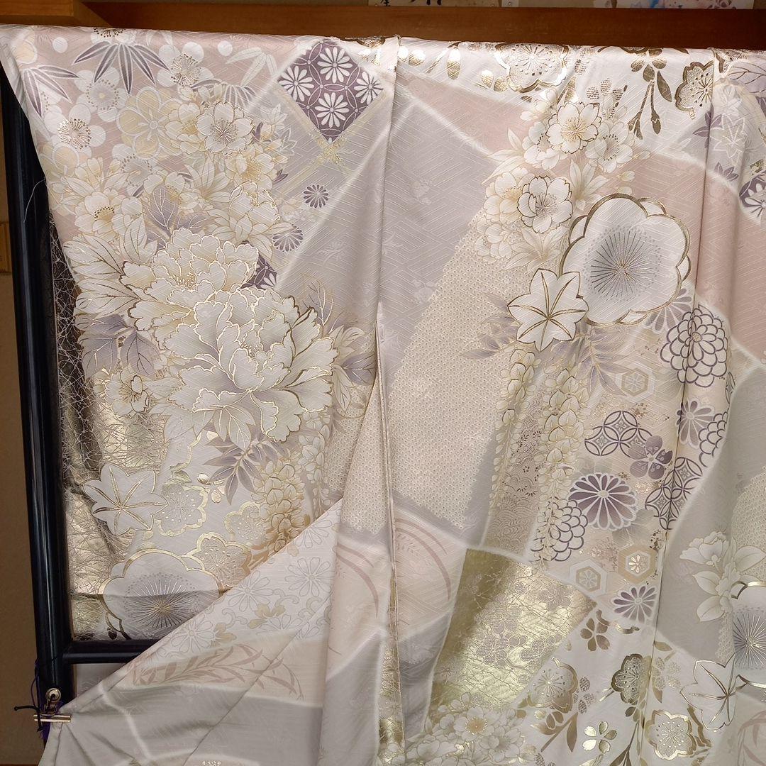 正絹振袖　京友禅　未仕立て品