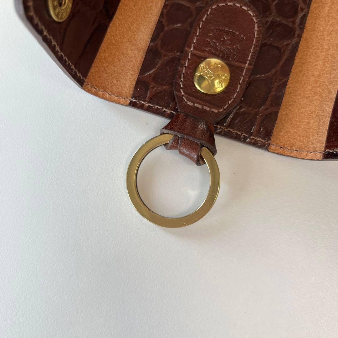 新品　IL BISONTE イルビゾンテ　キーケース　レザー　クロコ型押し　6連