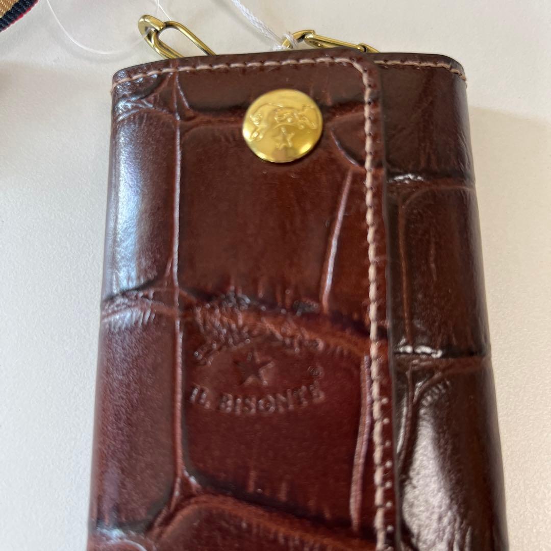 新品　IL BISONTE イルビゾンテ　キーケース　レザー　クロコ型押し　6連