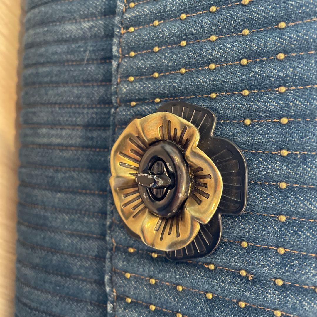 brandcrate　　coach デニム ショルダーバッグ 花型ボタン