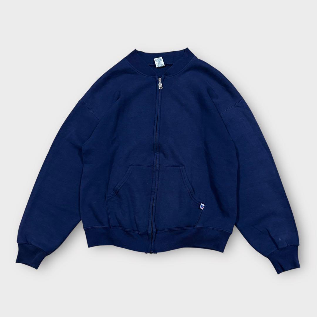 90s ラッセルジップアップスウェットカーディガン フーディー パーカー