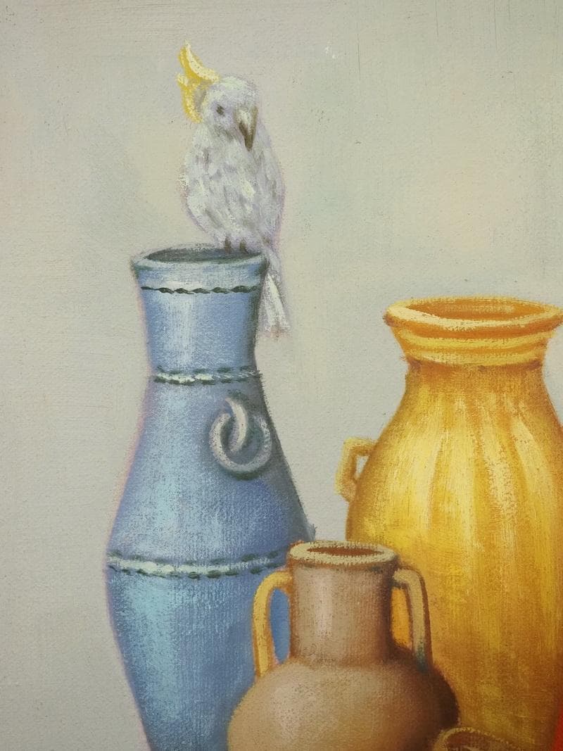 【新春売り】人物画　油絵　栗原喜依子　白い月　F8　額付き　手描き　肉筆