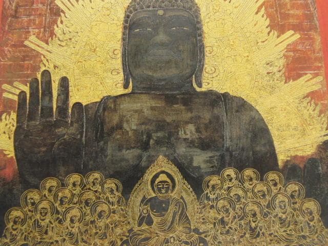 金森良泰、【東大寺】、希少な額装用画集画、新品高級額 額装付、状態良好