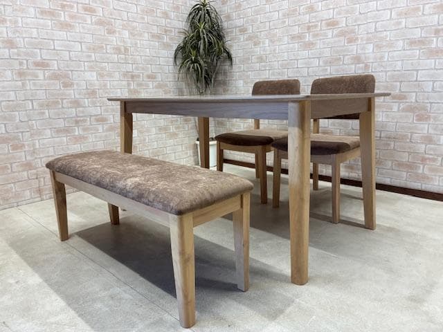ダイニングテーブルセット　４人掛け　オーク　ナチュラル/ブラウン　新品