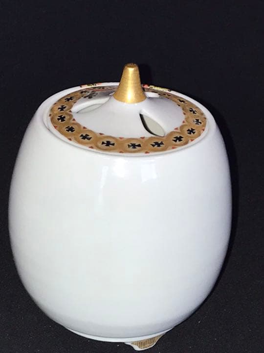 九谷焼　武腰一憲【香炉　梅鳥の図】共箱 共布 陶暦　未使用品 K225