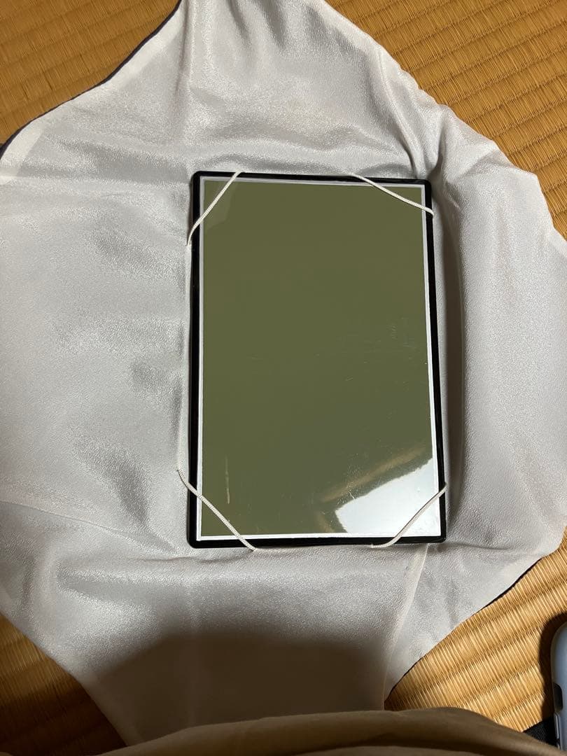 【箱付】台付き 二重帛紗 ちりめん 紫 裏千家 茶道具 茶道 正式道具