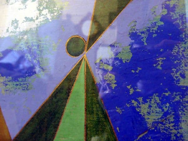 値下げ★水彩 抽象画 虹色の絵 幾何学図形 アブストラクト