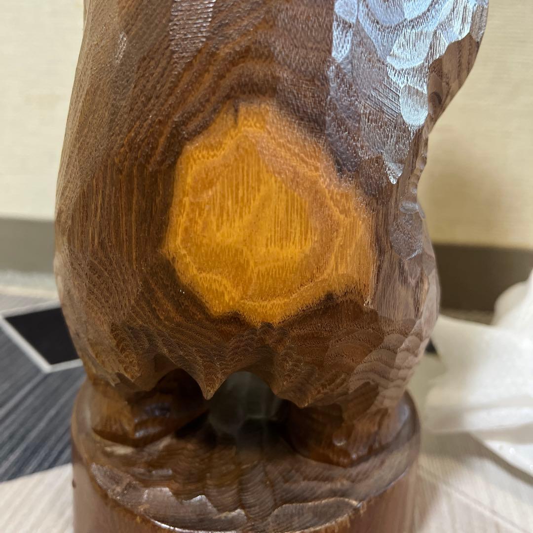 北海道　東栄民芸社　木製　木彫り　熊　おんぶ　肩車　彫刻　民藝　クマ　レトロ