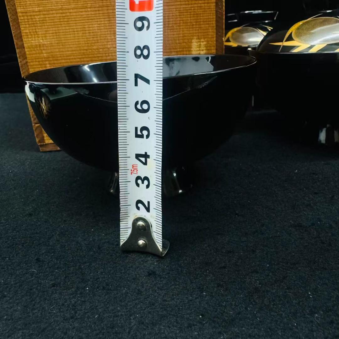 希有　美品　輪島塗　木製漆器 鷺蒔絵 吸物椀 十客12cm お正月