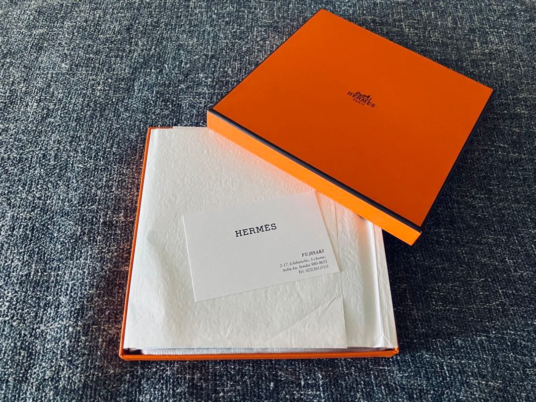 新品未使用　Hermes エルメス アヴァロン ハンドタオル ブルー ×ホワイト