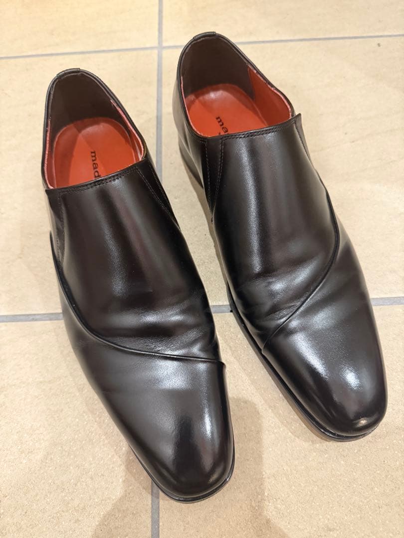 madras ブラックレザー ドレスシューズ