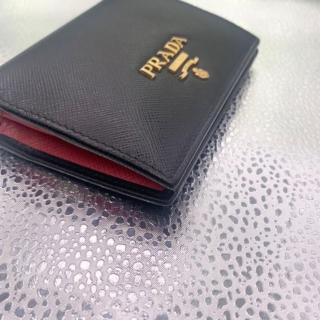極美品！PRADA プラダ サフィアーノ 二つ折り財布 箱、ギャランティ有
