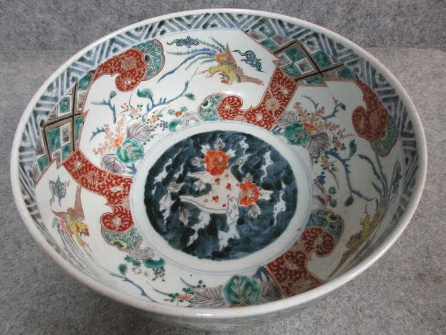 伊万里焼色絵鳳凰図深鉢 [B24697]