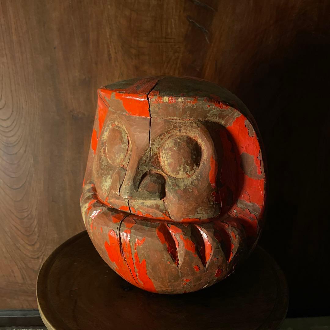 達磨 木型 高崎だるま 明治期〜昭和期 欅材 郷土玩具 ダルマの木彫 骨董