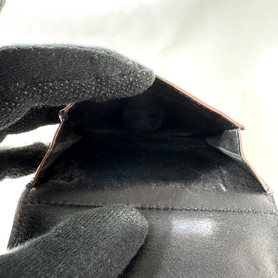 ロエベ 三つ折り財布 トライフォールド アナグラム ブラック レザー