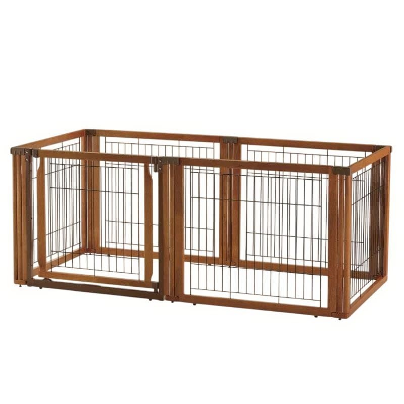 リッチェル ペット用 木製3ウェイサークル 6面50H ブラウン